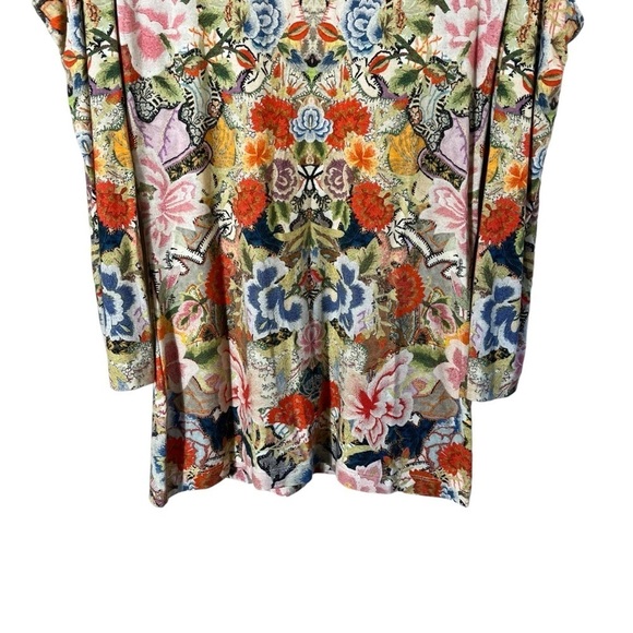 ALEXANDER MCQUEEN Slash Sleeve Kaleidoscope Floral Print Top - Picture 6 of 15